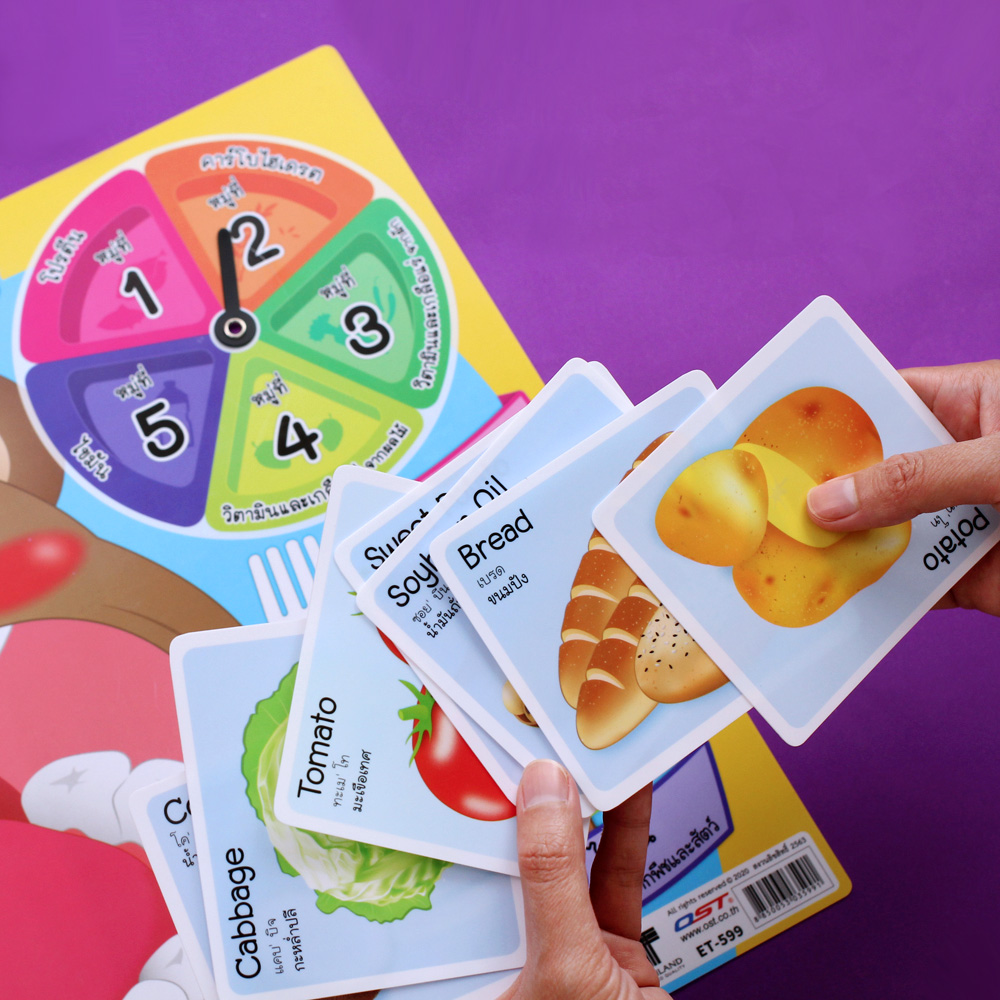 บัตรคำ Flashcards อาหารหลัก5หมู่ ET-599 มารู้จักสารอาหารกันเถอะ