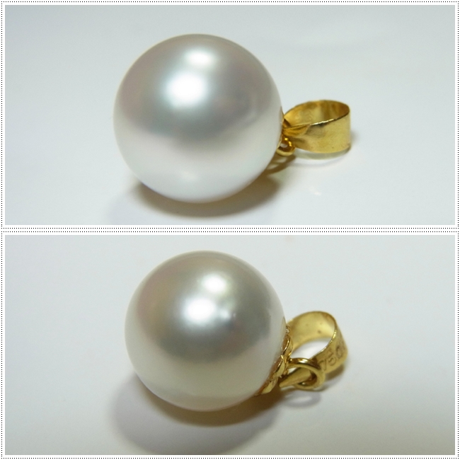 จี้ไข่มุก south sea 10.5-11 มิล ตัวเรือน 18k สีขาว เกรด AA++