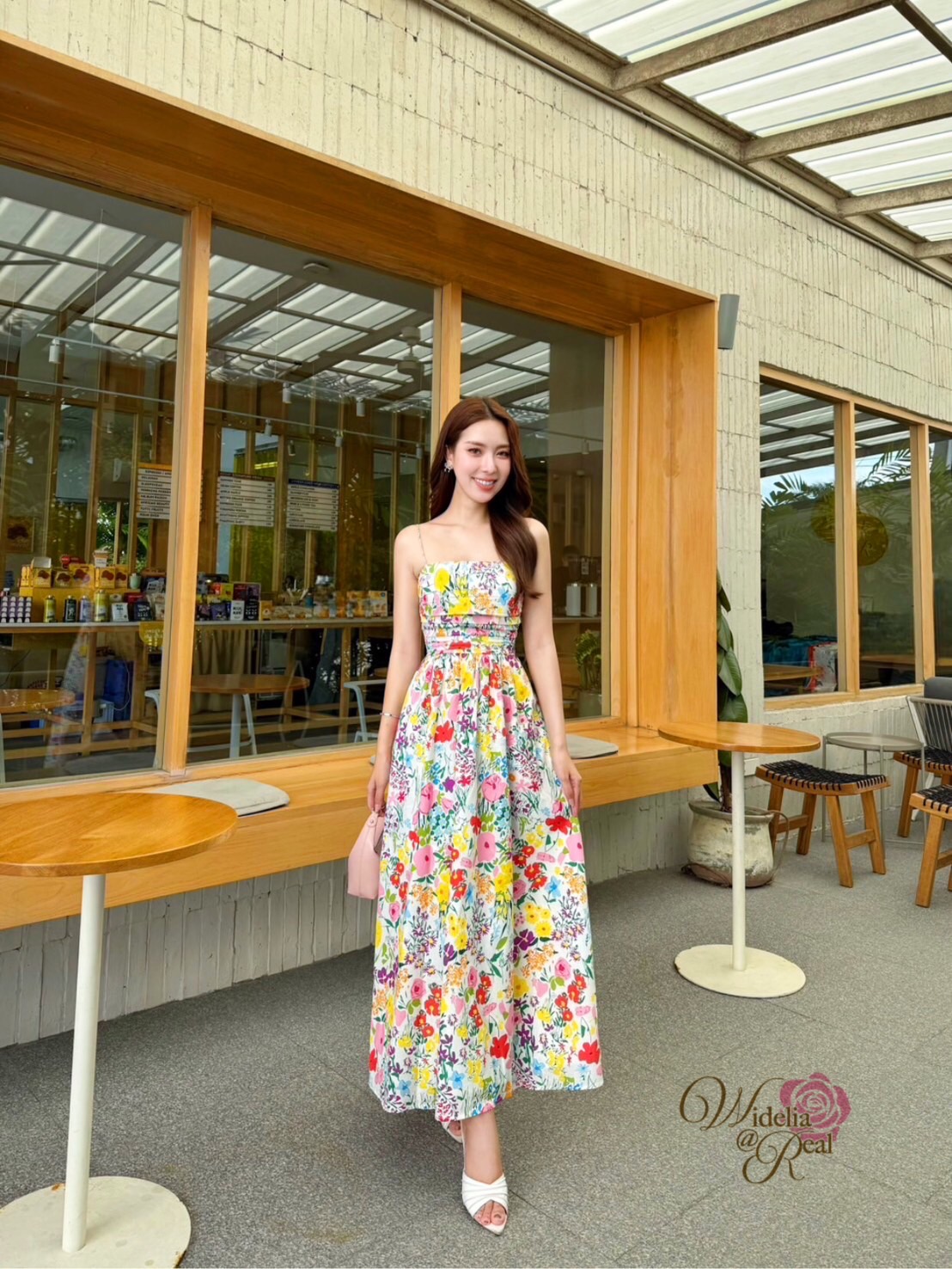 Korea Maxi dress แม็กซี่เดรสสายเดี่ยว ตัวยาว สายเดี่ยวปรับได้