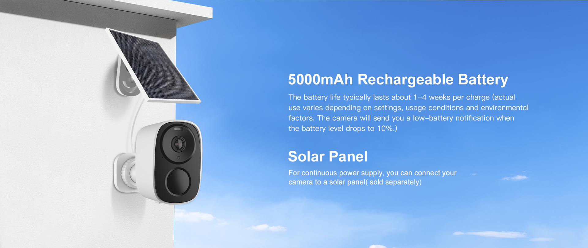 Vstarcam CB54 กล้องวงจรปิดระบบ IP WIFI 2 MP มี BATTERY 5000mAh + แผง SOLAR CELL มีไมค์และลำโพงในตัว Color Night Vision ติดตั้งภายนอกได้ BY BILLIONAIRE SECURETECH CB54