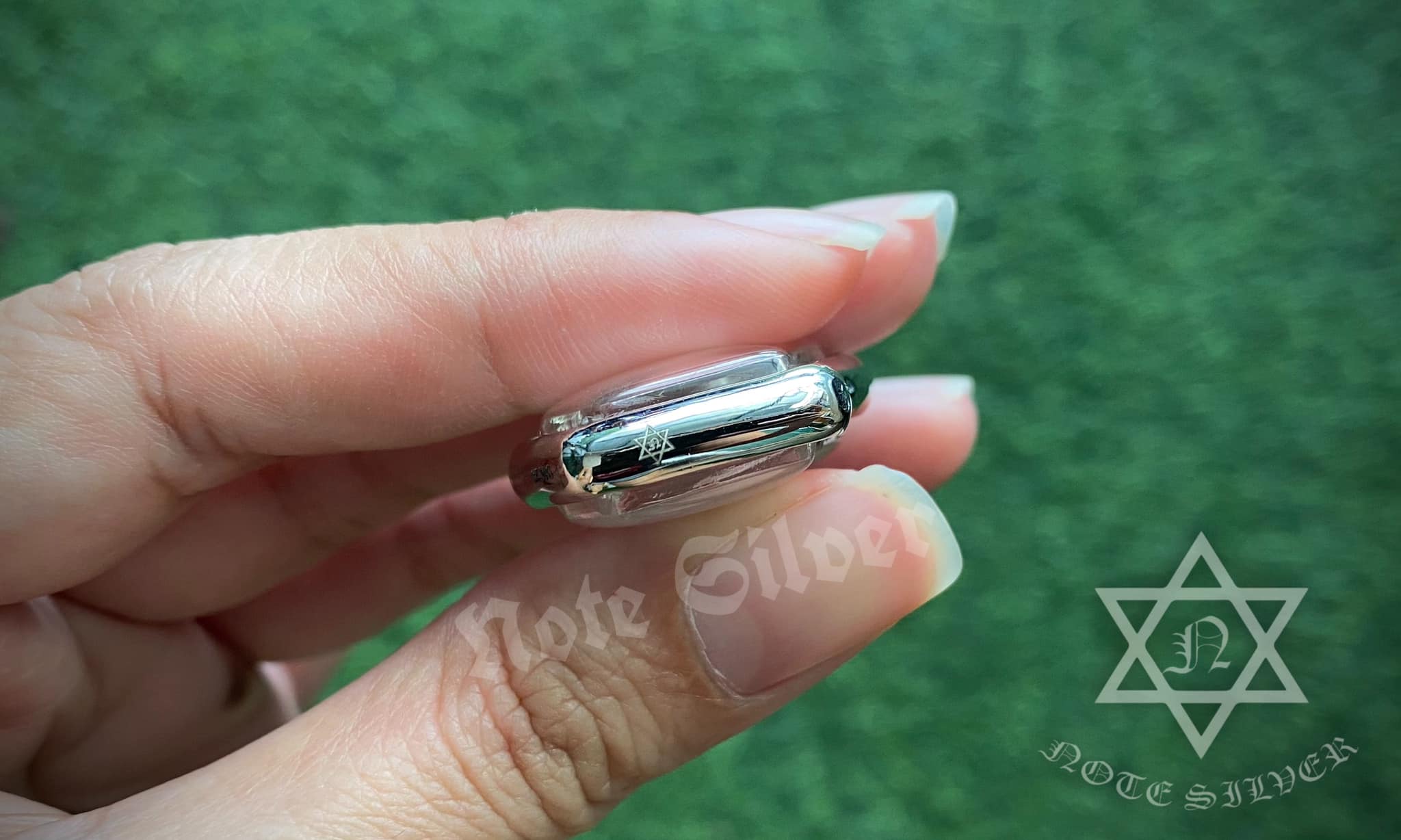 เลี่ยมกรอบพระ ผ่าหวาย ไวท์โกลด์ ทองขาว 9K White Gold