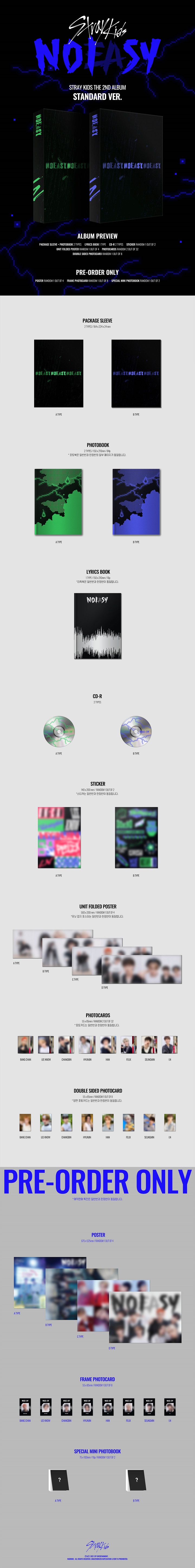 [PRE-ORDER] STRAY KIDS - 2nd Album "NOEASY" (Normal Edition)