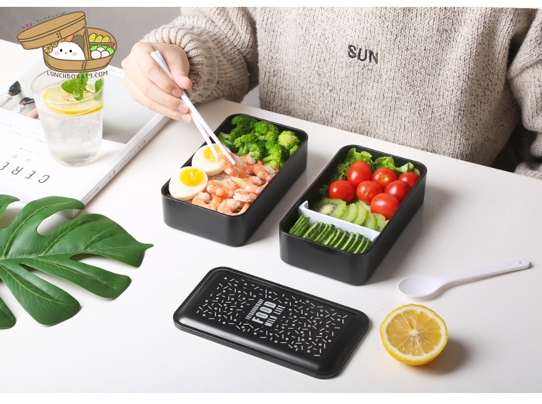New Pattern Microwave Japanese Lunch Box - กล่องข้าวญี่ปุ่นพลาสติกลายใหม่
