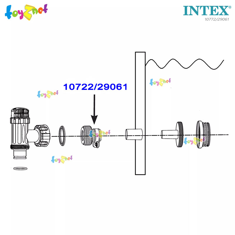 Intex ส่งฟรี หัวต่อ B (ต่อวาว์ลเปิด-ปิดหรือเครื่องกรองใหญ่ เข้ากับสระเล็ก) รุ่น 10722/29061