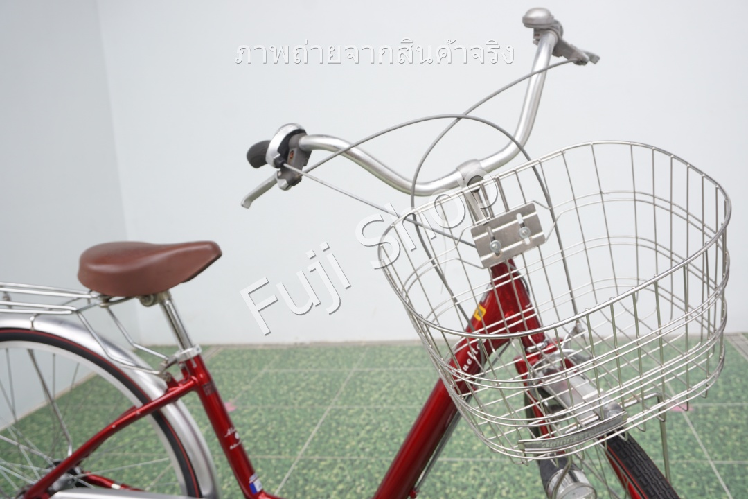 จักรยานแม่บ้านญี่ปุ่น - ล้อ 26 นิ้ว - เกียร์ดุม 3 สปีด - อลูมิเนียม - ไฟหน้าอัตโนมัติ - สีแดง [จักรยานมือสอง]