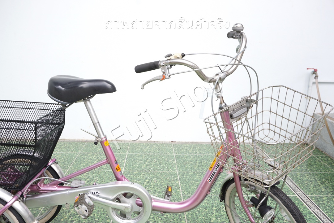 จักรยานสามล้อญี่ปุ่น - ล้อ 18/16 นิ้ว - มีเกียร์ - อลูมิเนียม - Bridgestone - สีชมพู [จักรยานมือสอง]