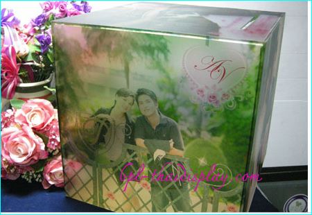กล่องรับซองงานแต่ง โทนสีเขียว
