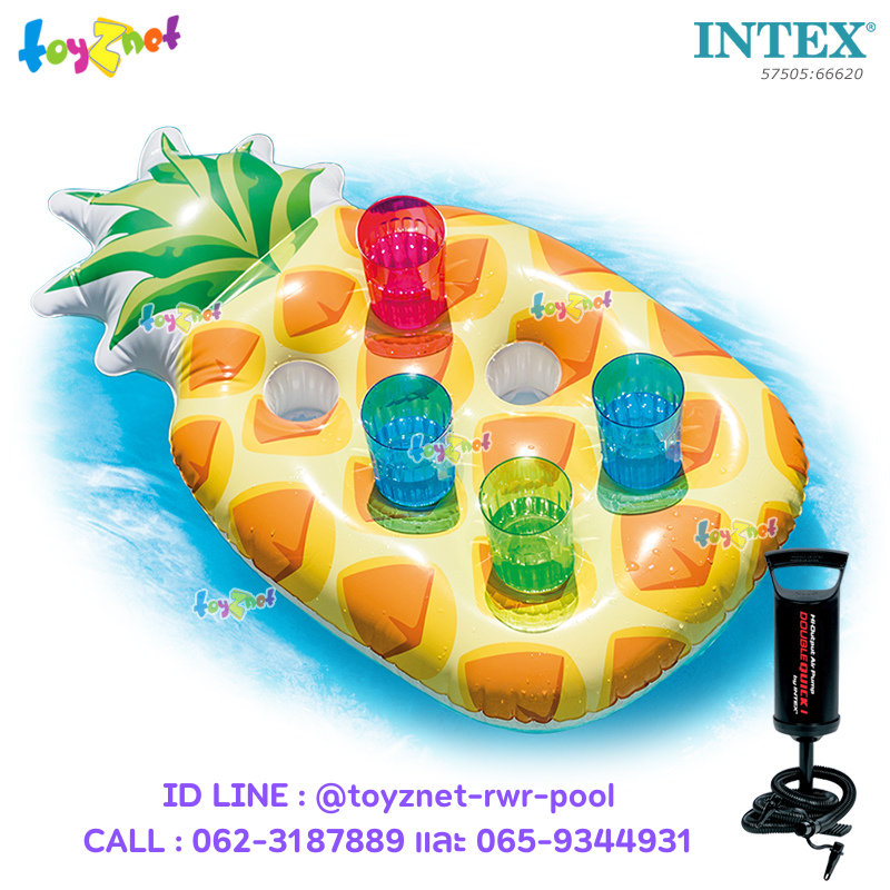 Intex Pineapple Drink Holder no.57505 + Double Quick I Air Pump