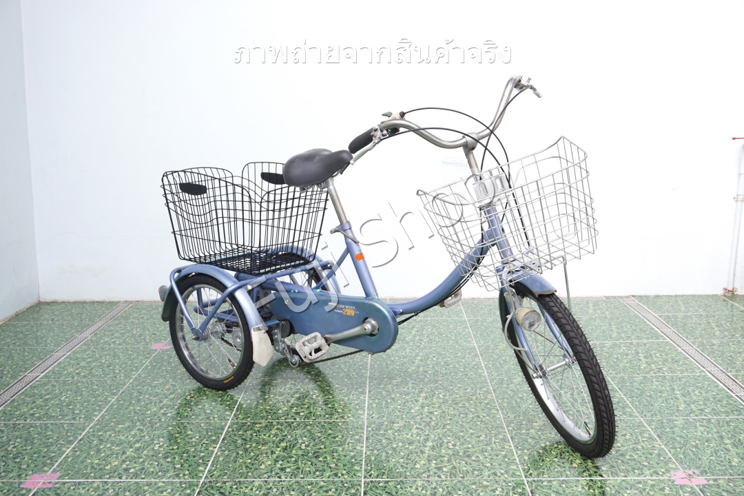 จักรยานสามล้อญี่ปุ่น - ล้อ 20/16 นิ้ว - มีเกียร์ - Miyata - สีเงิน [จักรยานมือสอง]