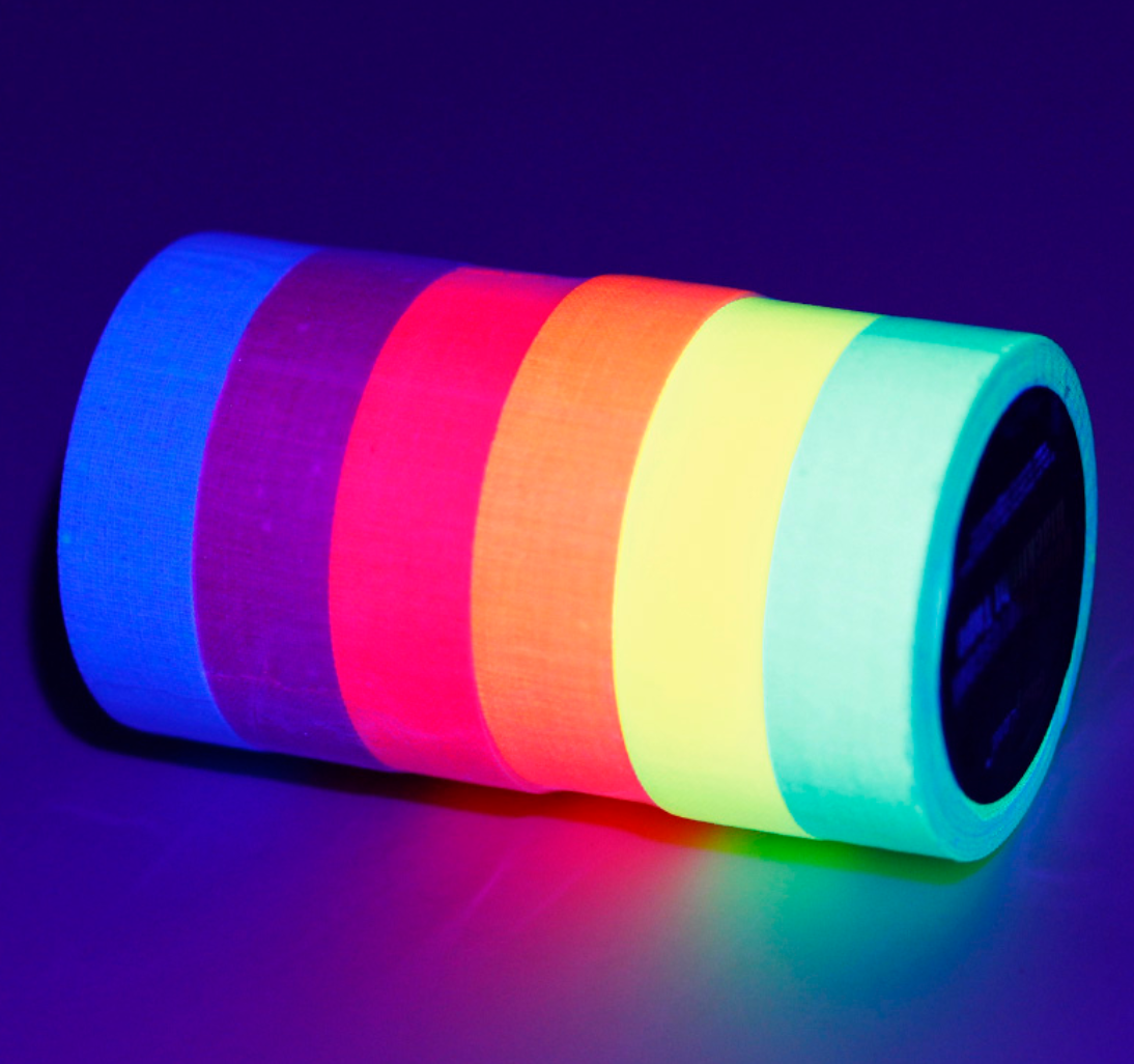 เทปเรืองแสง หลากสี Fluorescent UV Cotton Tape Luminous
