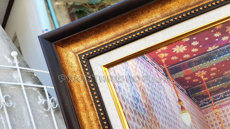 Graphic Anodized พระโกศทองใหญ่ บนแผ่นอลูมิเนียม พร้อมกรอบไม้จากนอกอย่างดีที่สุด.