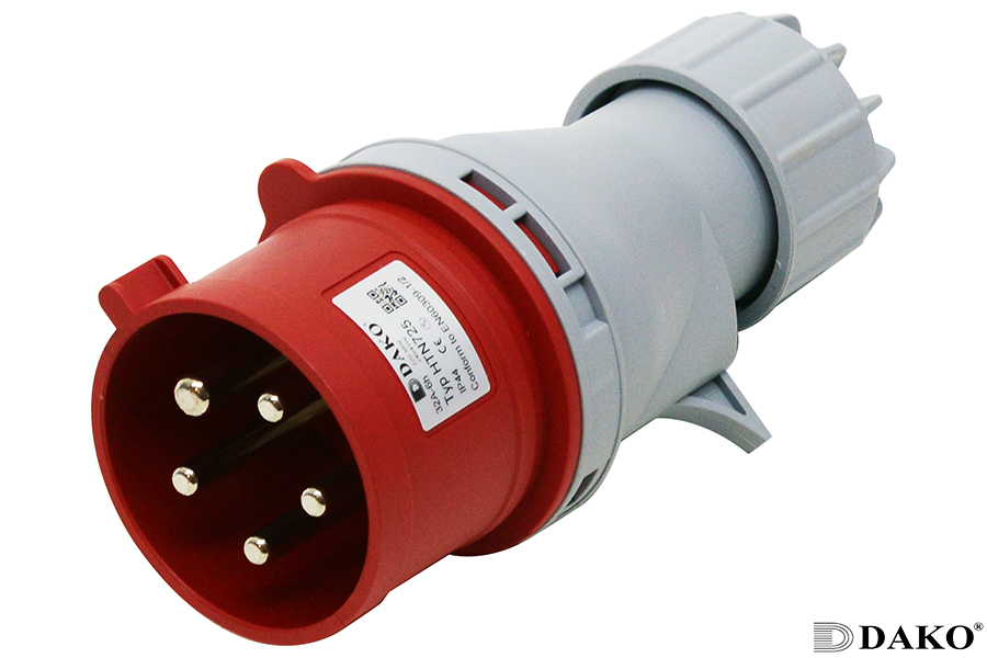 HTN725 ปลั๊กตัวผู้กลางทางกลับเฟส.3P+N+E 32A 400V IP44 6h