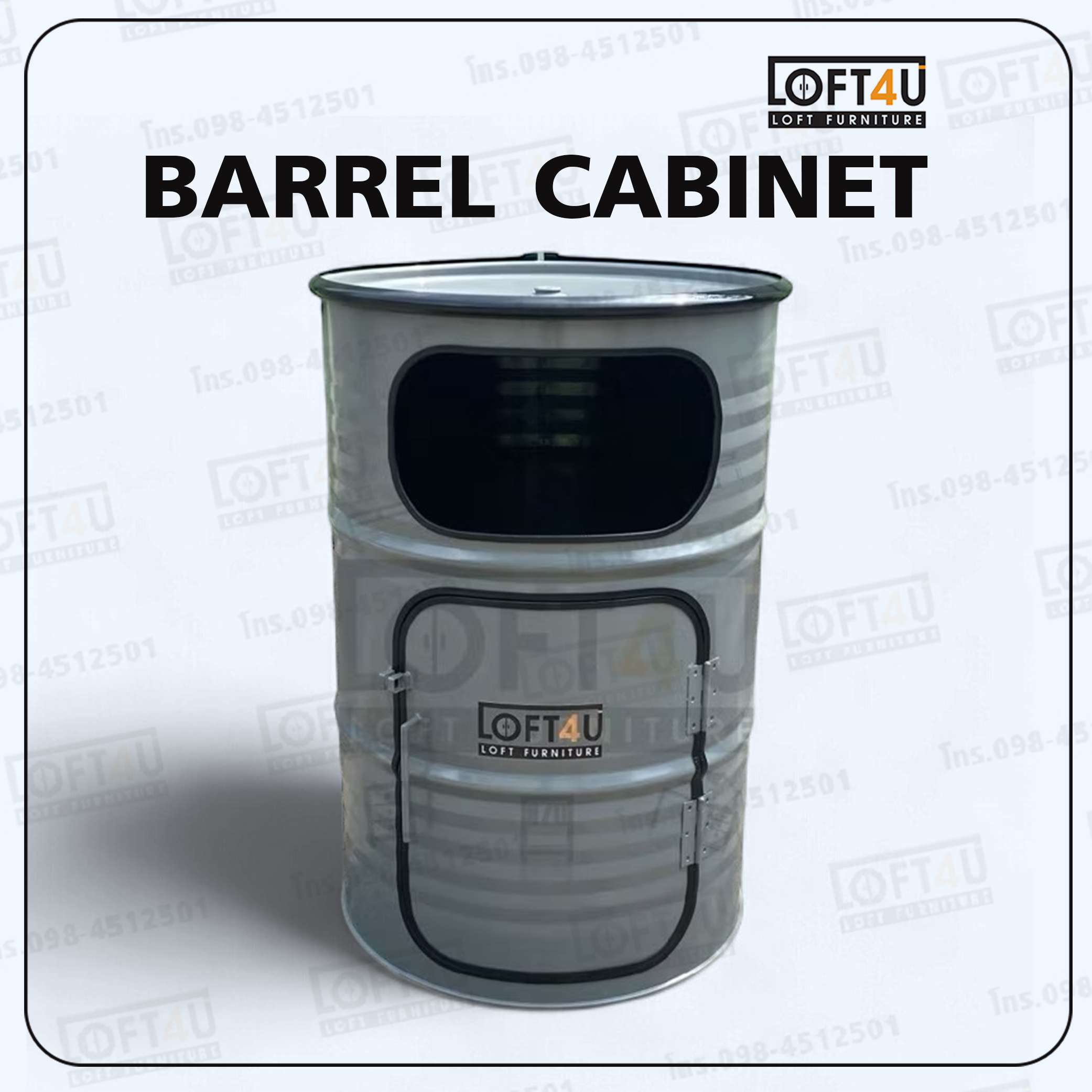 ตู้เก็บของ : Barrel storage cabinet (แบบ 1ช่อง / 1ประตู)