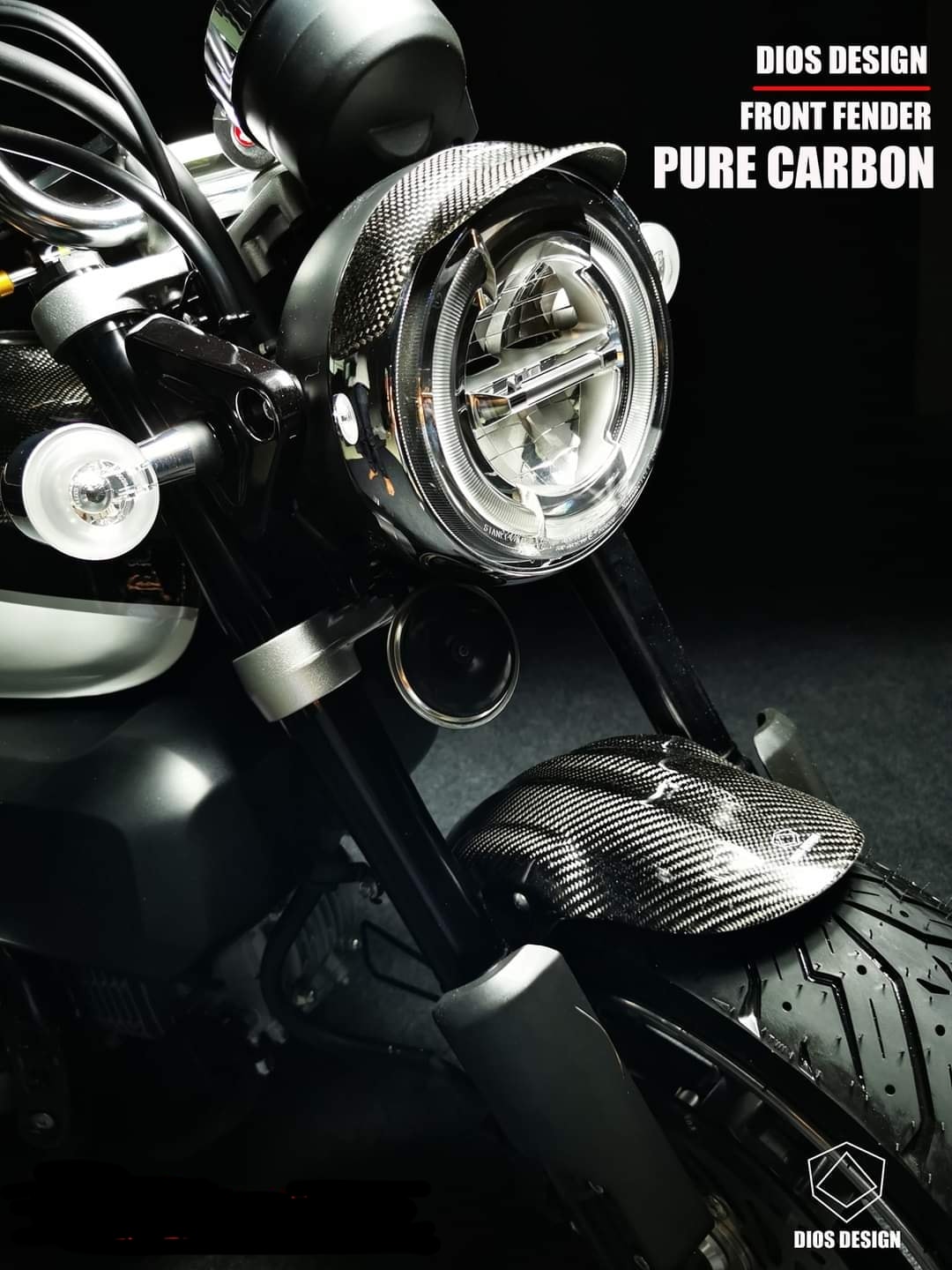 บังโคลนหน้าโหลด Dios design monkey125 คาร์บอน 3,250 บาท