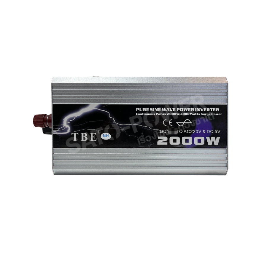 TBE PURE SINE WAVE POWER INVERTER TBE-2000W ระบบ 12V-24V-48V อินเวอร์เตอร์ เครื่องแปลงไฟ อินเวอเตอร์ เเปลงไฟจากเเบตเตอรี่รถยนต์เป็นไฟบ้าน