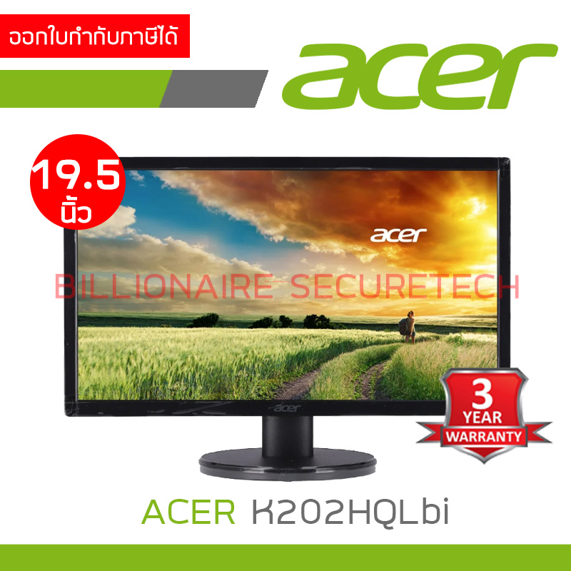 ACER K202HQLbi LED Monitor 19.5'' (VGA, HDMI) 60Hz BY BILLIONAIRE SECURETECH K202HQLbi