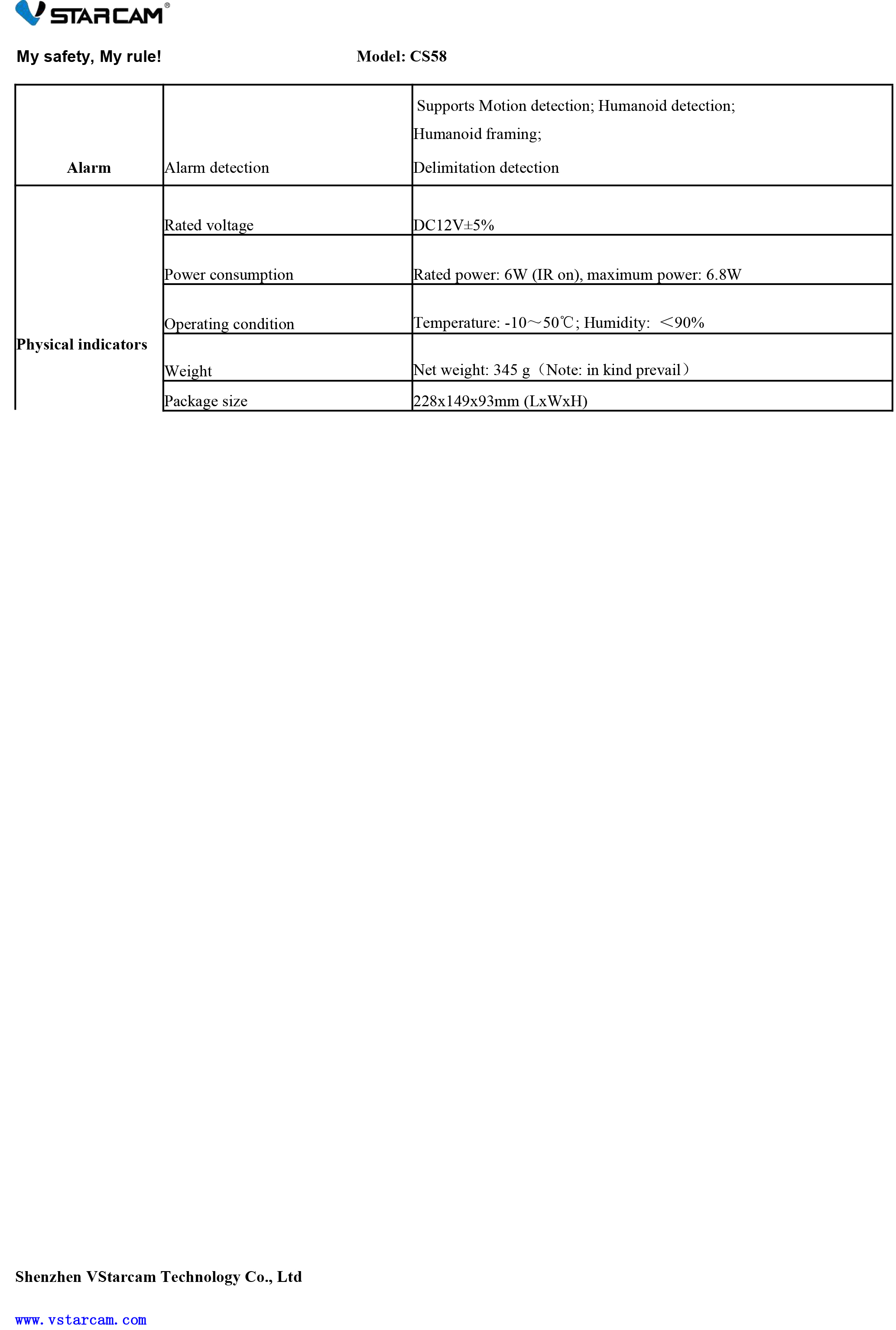 Vstarcam CS58 กล้องวงจรปิดระบบ IP WIFI 3 MP มีไมค์และลำโพงในตัว ติดตั้งภายนอกได้ BY BILLIONAIRE SECURETECH CS58