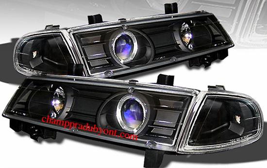 ไฟหน้าโปรเจคเตอร์ HONDA PRELUDE 92-96 ดำ วงแหวน พร้อมมุมดำ