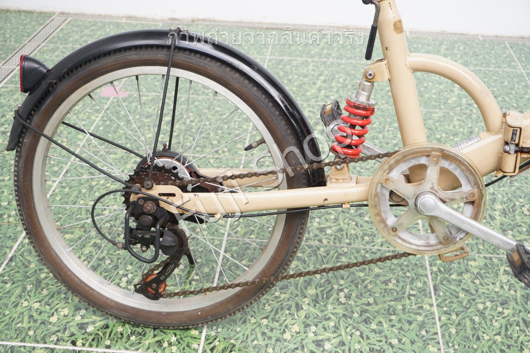 จักรยานพับได้ญี่ปุ่น - ล้อ 20 นิ้ว - มีเกียร์ - สีครีม [จักรยานมือสอง]