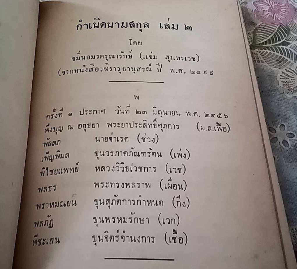 พระราชกรณียกิจสำคัญในพระบาทสมเด็จพระมงกุฎเกล้าเจ้าอยู่หัว เรื่อง กำเนิดนามสกุล เล่ม 1 และ เล่ม 2 (1 ชุด 2 เล่ม )
