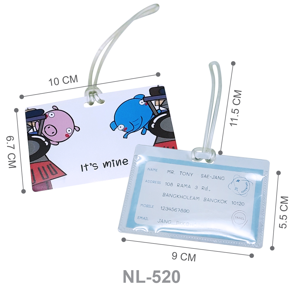 ขนาดป้ายชื่อคล้องกระเป๋า แนวนอน Luggage Tag NL-520 ลาย It's mine