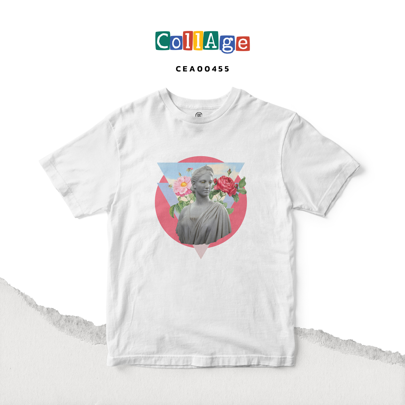 เสื้อยืด พิมพ์ลาย T-SHIRT Collage Fiona II CEA00455 สีขาว #เสื้อยืด #Collage #SHOPTER
