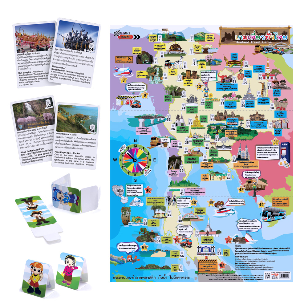 Thai-English Travel around Thailand Card and Dice Game ET-506
