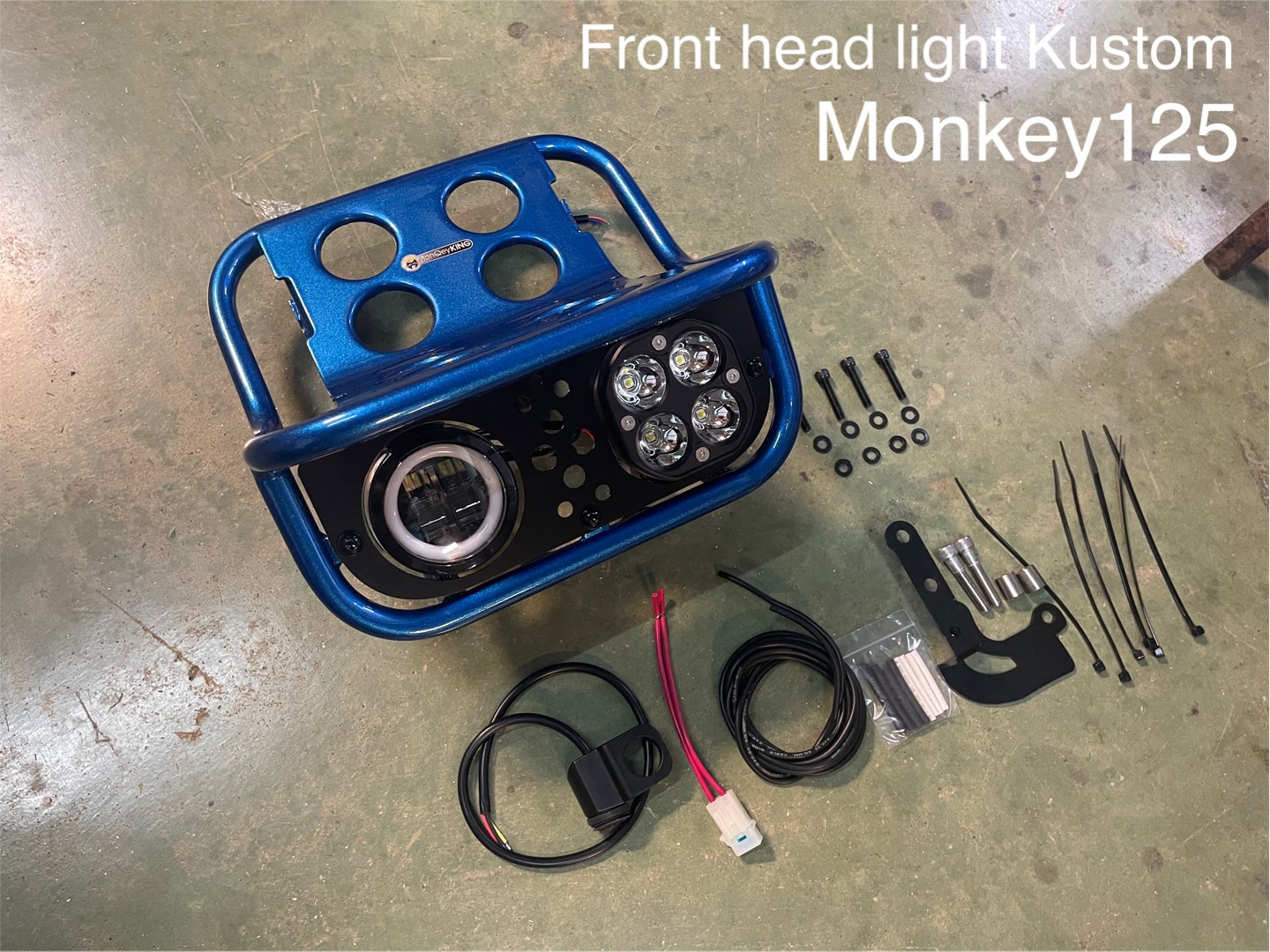 ไฟหน้า Motolord Front head light Kustom Monkey125 สีเหลือง ดำ แดง น้ำเงิน