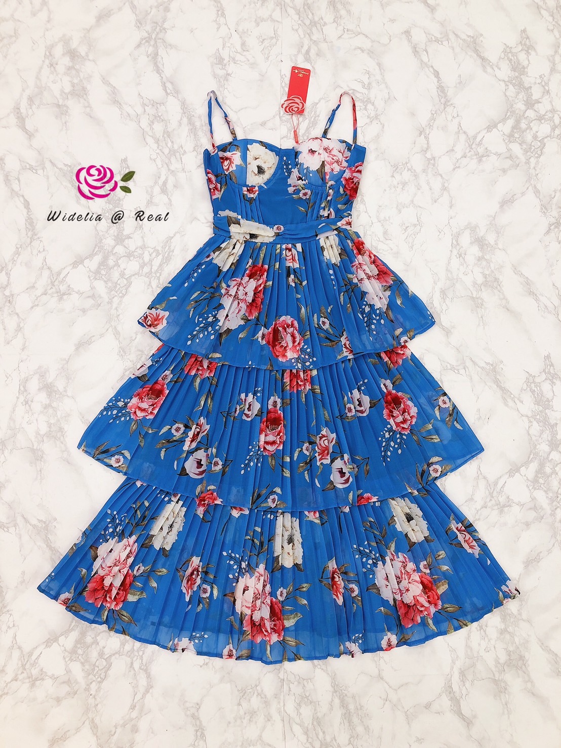 VT Dress เดรสสายเดี่ยวอัดพลีทแสนสวย