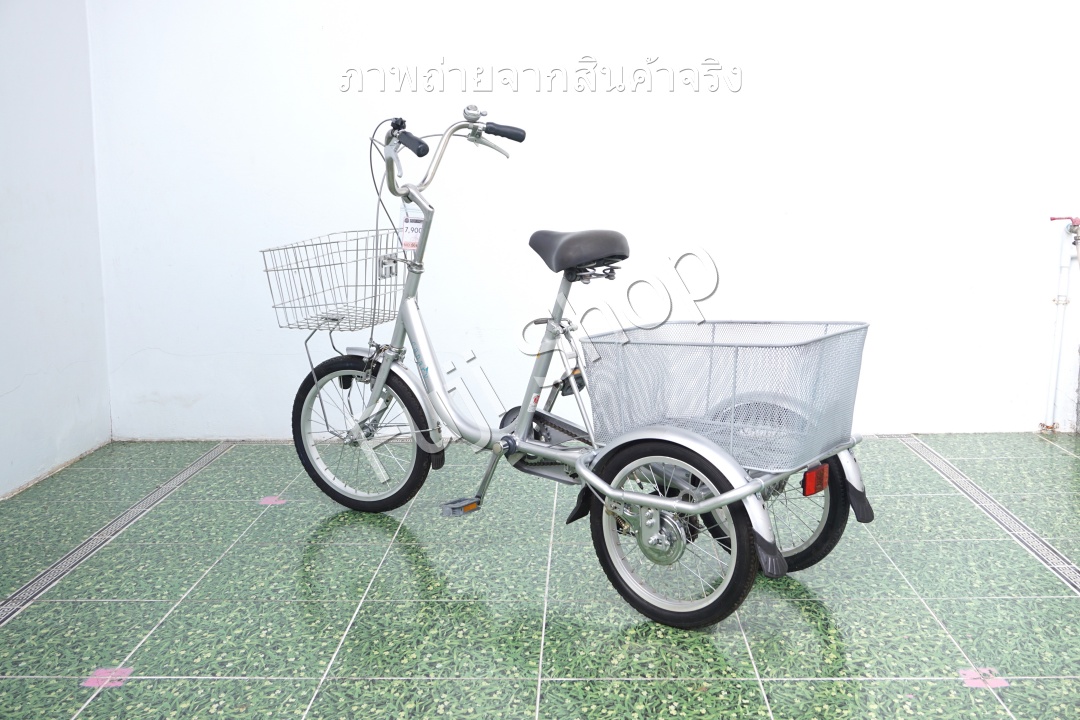 จักรยานสามล้อญี่ปุ่น - ล้อ 18/16 นิ้ว - ไม่มีเกียร์ - Canary- สีเงิน [จักรยานมือสอง]