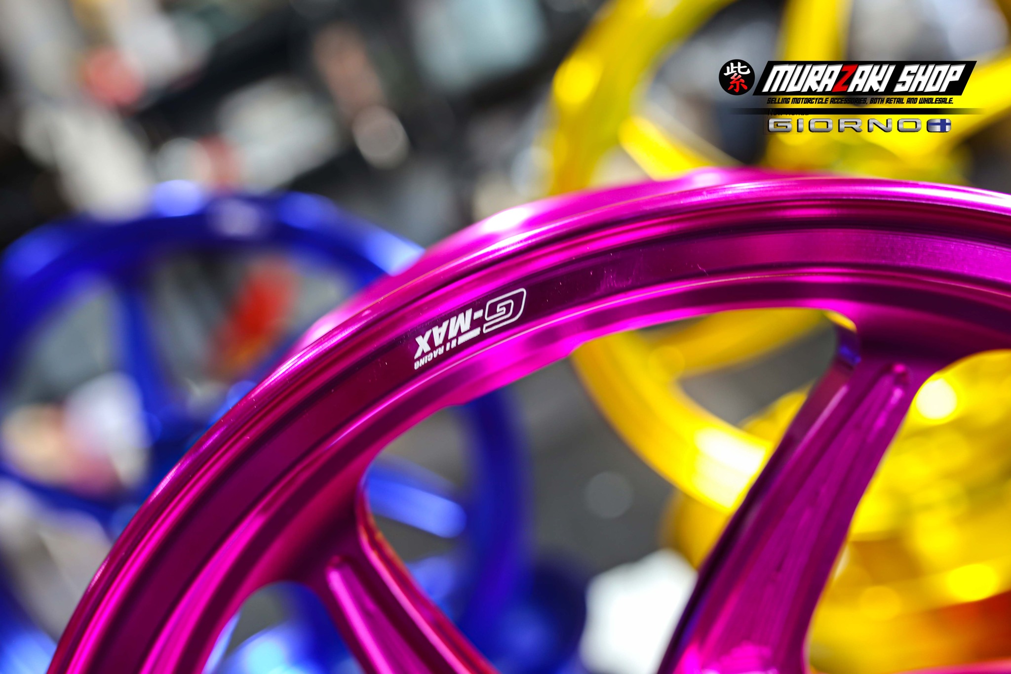 ล้อแม็ก G-MAX RACING GIORNO+ ABS/CBS (ขอบ12) GTR THAILAND แดง - ทอง - เขียว - น้ำเงิน - ส้ม - ม่วง - ชมพู ราคา 7,900 บาท/คู่