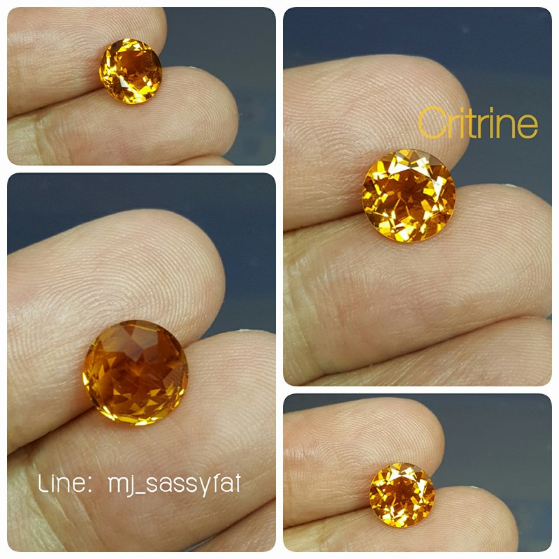 พลอยซิทริน Critrine สีแม่โขง เนื้อสะอาด ไฟเพชร ทรงกลม น้ำหนัก 1.83 กะรัต