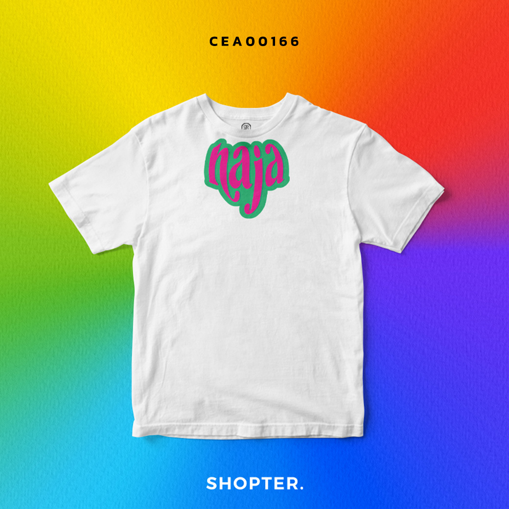 เสื้อยืด พิมพ์ลาย T-SHIRT naja (นะจ๊ะ) สีขาว CEA00166 #PrideCollection #เสื้อยืด #UNBRAND #SHOPTER