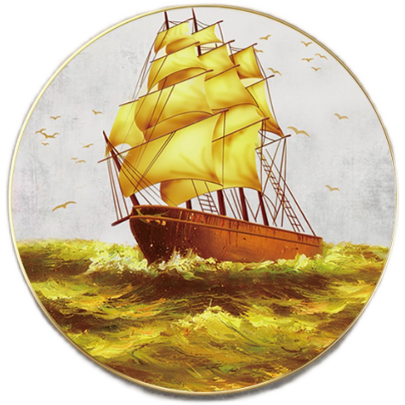boat-1102 *สินค้าหมด* ชุดปักครอสติช ลายล่องเรือสำเภา (ปักเต็มผืนผ้า ไม่มีเดินเส้น ปักครั้งละ 3 เส้นเล็ก) ขนาด 60*60 ซม.ผ้าครอสติช 11CTพิมพ์ลายปักบนผ้า ไหมคอตตอน 20 สี ผังลาย เข็ม