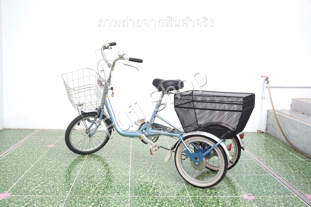 จักรยานสามล้อญี่ปุ่น - ล้อ 18/16 นิ้ว - มีเกียร์ - อลูมิเนียม - Bridgestone - สีฟ้า [จักรยานมือสอง]