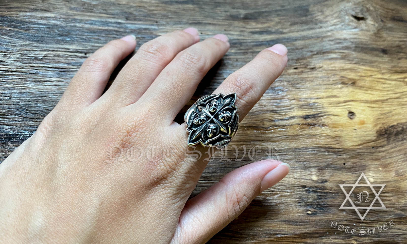 แหวนเงินแท้ หัวกะโหลก Sterling Silver 925 NSRG2113