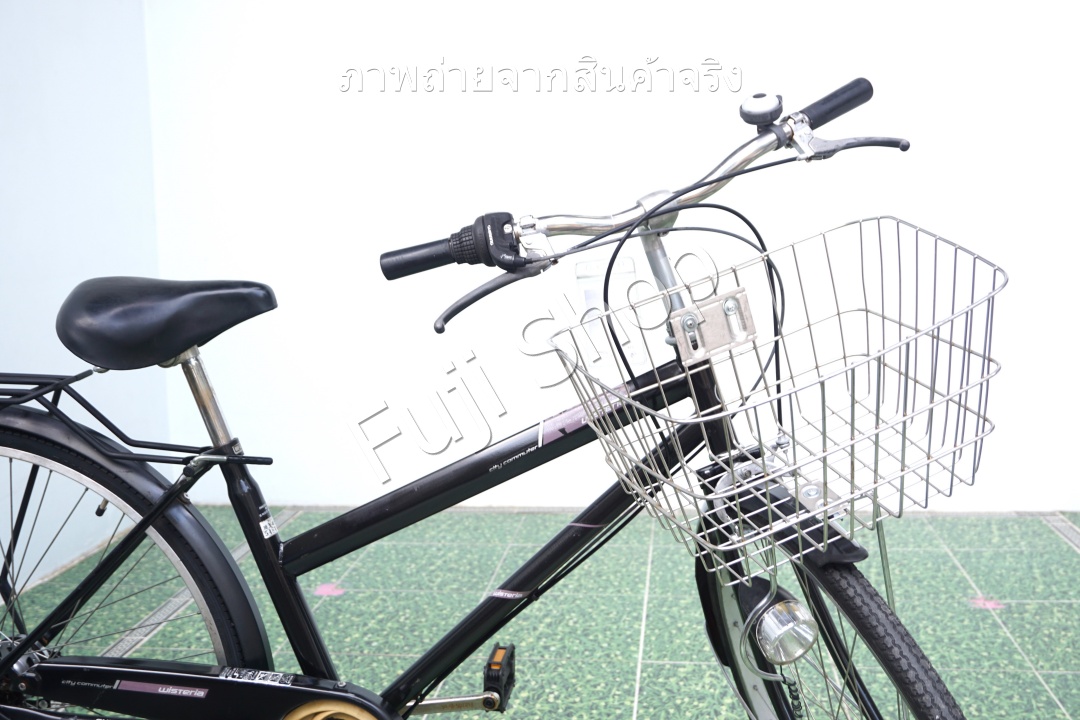 จักรยานแม่บ้านญี่ปุ่น - ล้อ 27 นิ้ว - เกียร์ 6 สปีด - ไฟหน้าอัตโนมัติ - สีดำ [จักรยานมือสอง]