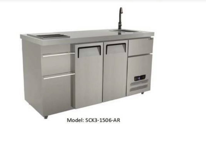 ตู้แช่เย็น+ถังน้ำแข็ง+ซิงค์ล้างจาน 3 in 1 รุ่น SCK3-1506 AR 197 ลิตร ( 7 คิว)