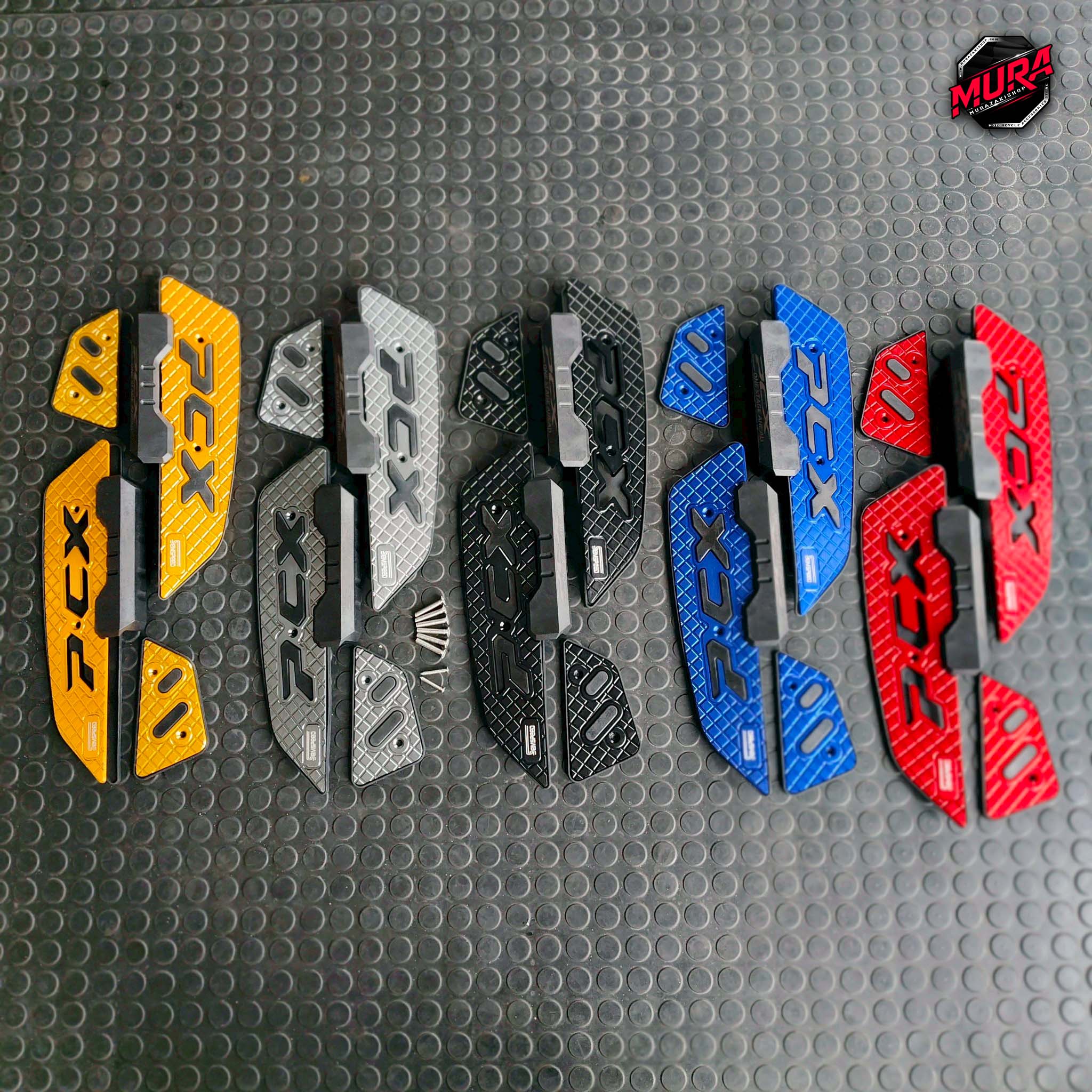 กพักเท้าหน้า Semspeed PCX160 ปี2025 มีมา 5 สี แบบมีกีนล้มข้าง ราคา 1250.-