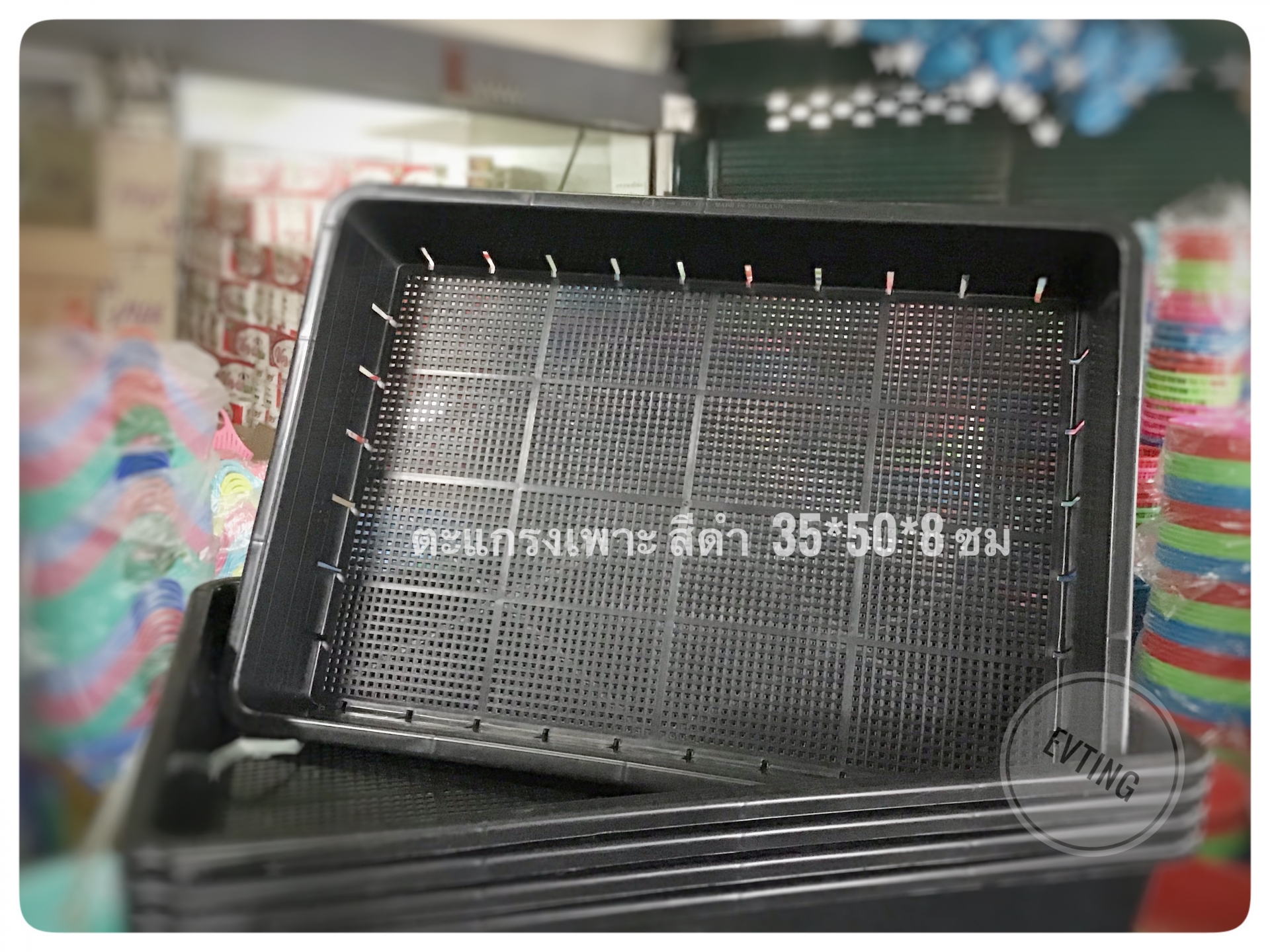 1111ดำ ตะแกรงเพาะ ใหญ่ (บิ๊กวัน) 35*50*8cm