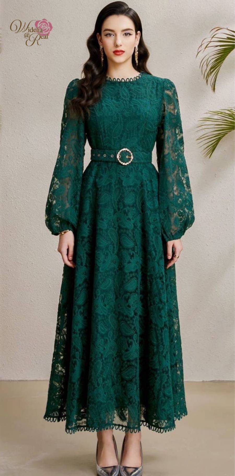 Korea Maxi Dress แม็กซี่เดรสตัวยาว แขนยาว คอกลม