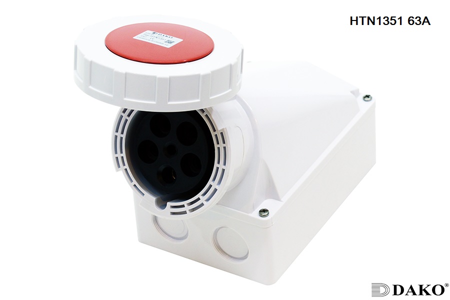 HTN1351 ปลั๊กตัวเมียติดลอย 3P+N+E 63A 400V IP67 6h
