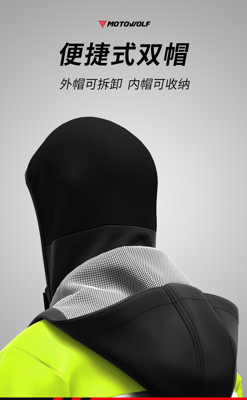 เสื้อและกางเกงกันฝน MOTOWOLF MDL0402B