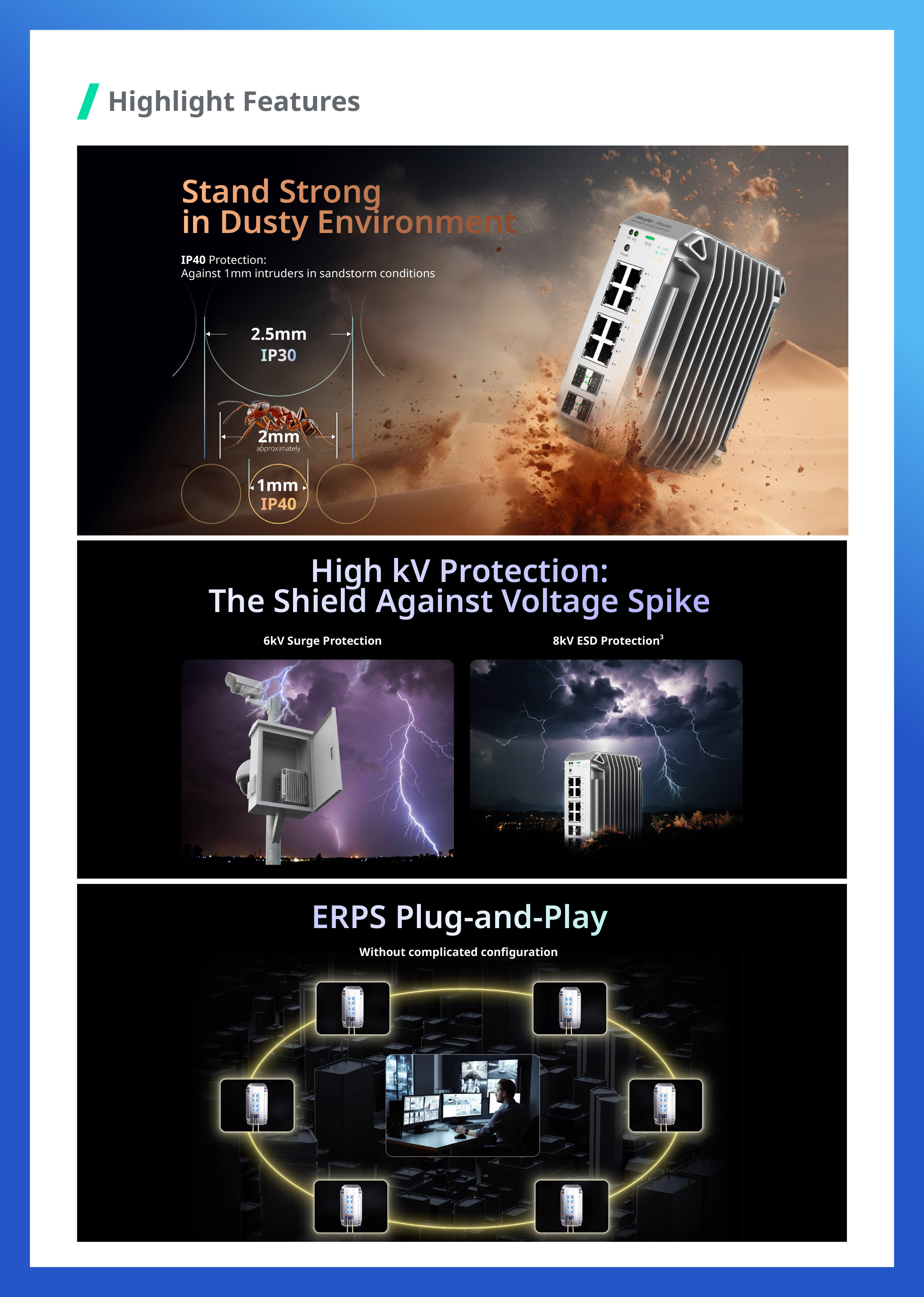 RUIJIE RG-NIS3100-8GT4SFP-HP Industrial-Grade L2-Managed POE Switch 8 Port, 4 SFP 240W BY BILLIONAIRE SECURETECH RG-NIS3100-8GT4SFP-HP