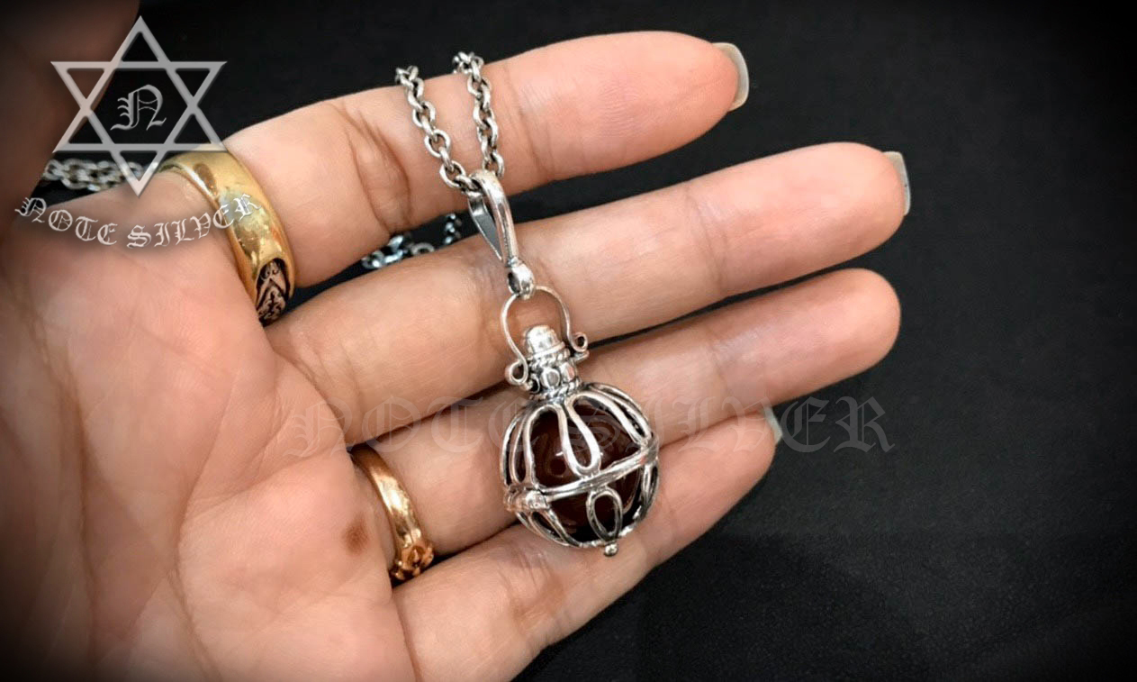 จี้กระเช้าใส่หินเงินแท้ Sterling Silver 925 NSPD2403