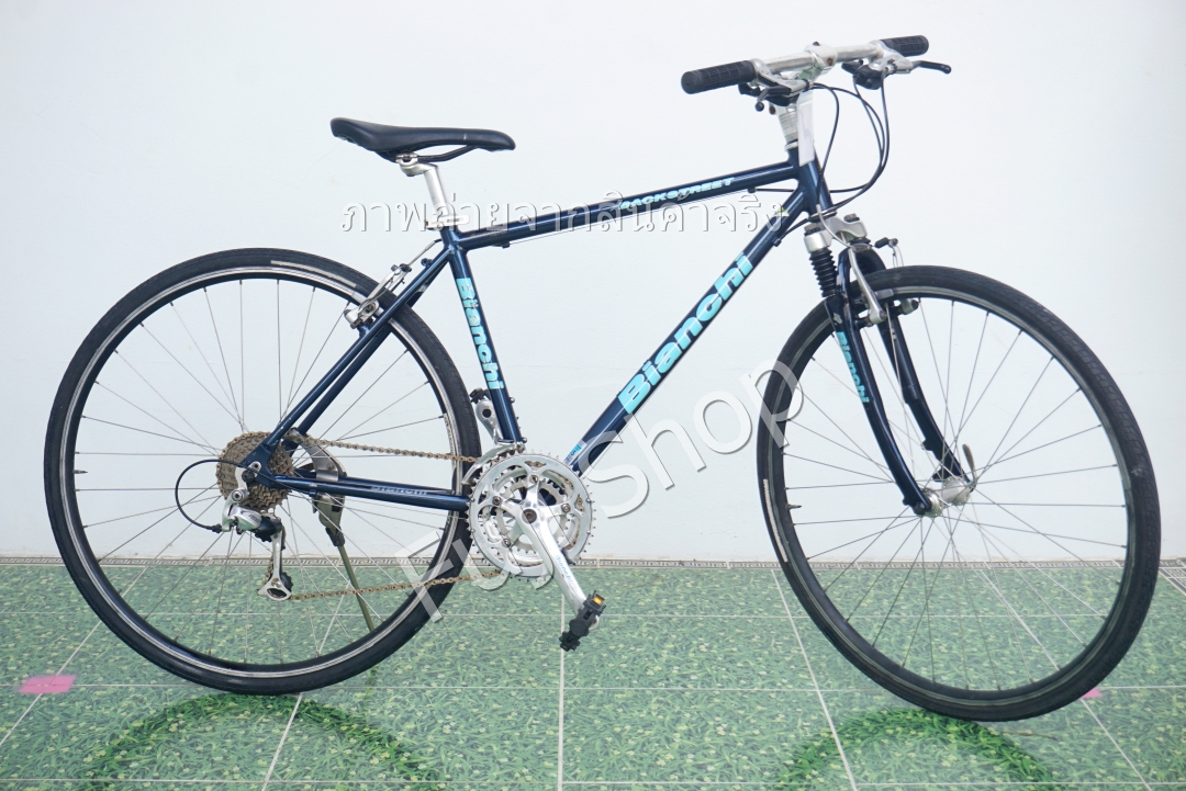 จักรยานไฮบริดญี่ปุ่น - ล้อ 28 นิ้ว - มีเกียร์ - อลูมิเนียม - Bianchi Back Street - สีน้ำเงิน [จักรยานมือสอง]