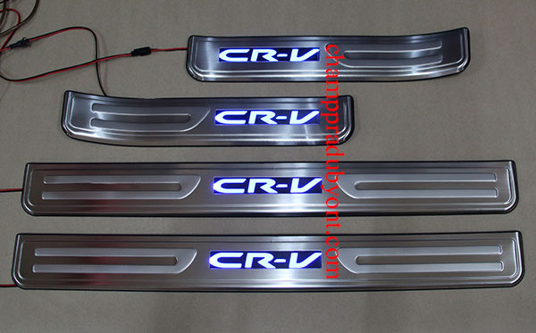ชายบันไดสแตนเลสมีไฟ HONDA CR-V 12-16 แสงสีฟ้า