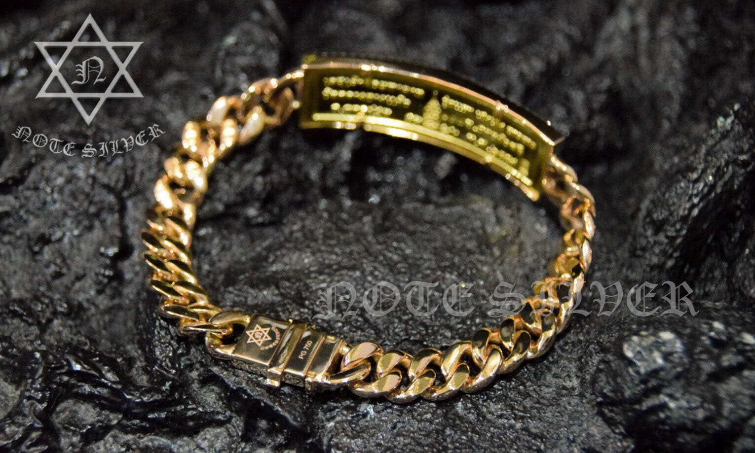 เลสข้อมือทองพิ้งโกลแท้ ยกซุ้มล้อมเพชร 18K Pink/Rose Gold (ไม่รวมหน้าเลสทองคำ) NSPG1710