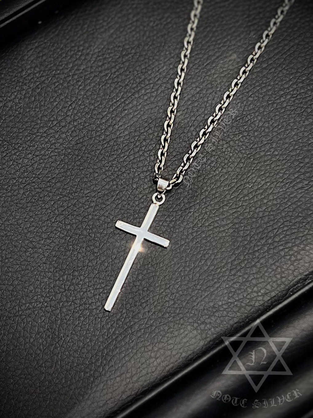 จี้เงินแท้ กางเขนแบบเรียบ 5CM Sterling Silver 925 NSPD3457