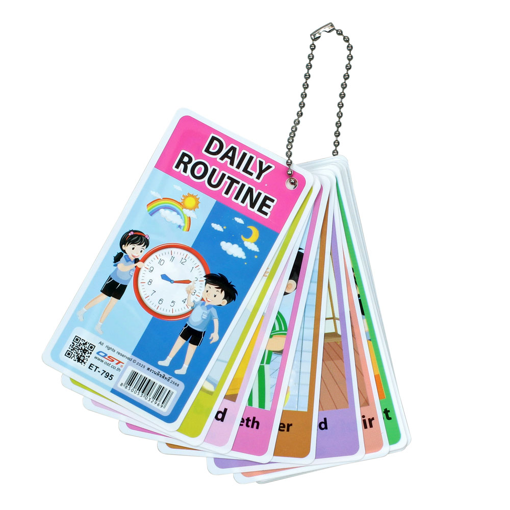 24 Flashcards with Key Chain Ring